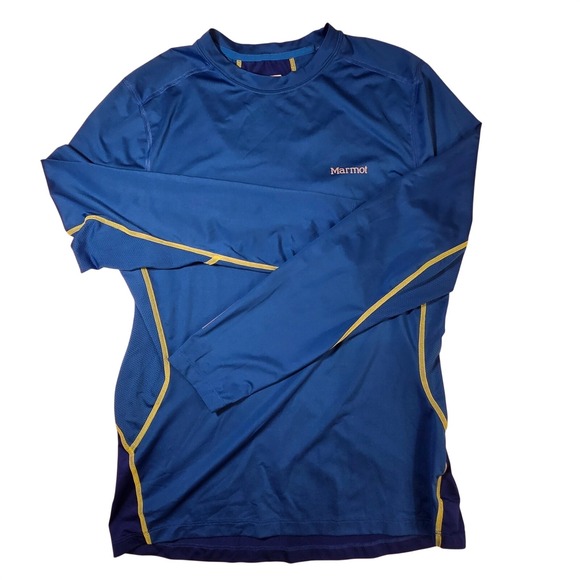 Marmot Other - Marmot Performance Shirt Mens‎ Small Blue Excellent Long Sleeve Hiking Running